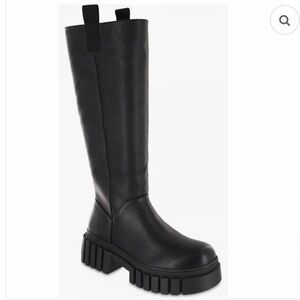 MIA Ry Lug Sole Knee High Platform Boot in Black Size 10
